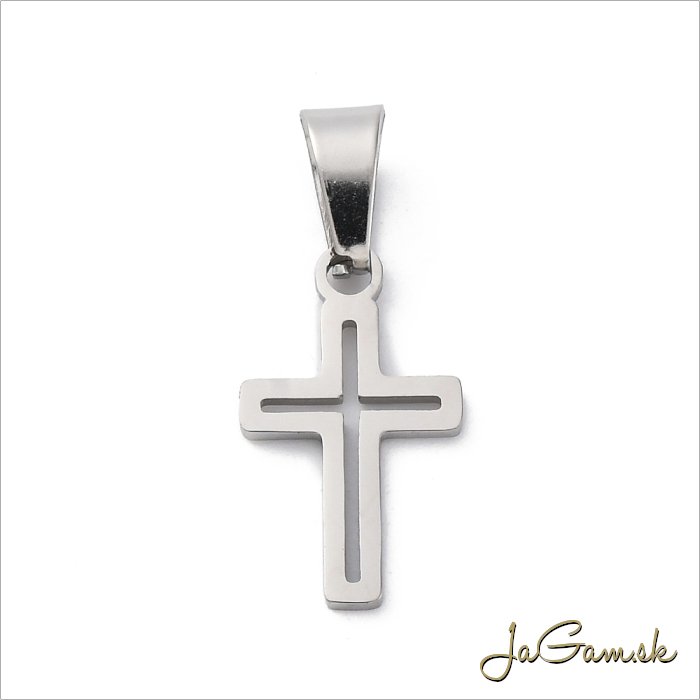 Prívesok krížik 18x10mm CHIRURGICKÁ OCEĽ, 1ks (ch1631)